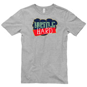 Hustle Hard Phrase Graphic Design Short Sleeve Cotton Jersey T-Shirt