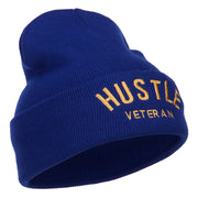 Hustle Veteran Embroidered Long Beanie