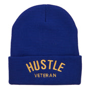 Hustle Veteran Embroidered Long Beanie