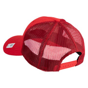 The Few The Proud US Marine Embroidered 6 Panel Structured Cotton Twill Mesh Cap Made in USA - Red OSFM