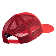 The Few The Proud US Marine Embroidered 6 Panel Structured Cotton Twill Mesh Cap Made in USA - Red OSFM