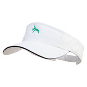 Mantis Logo Embroidered Prostyle Cotton Twill Washed Sandwich Visor - White-Black OSFM