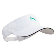 Mantis Logo Embroidered Prostyle Cotton Twill Washed Sandwich Visor - White-Black OSFM