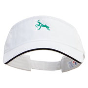 Mantis Logo Embroidered Prostyle Cotton Twill Washed Sandwich Visor - White-Black OSFM