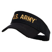 Licensed Golden US Army Embroidered Cotton Twill Sun Visor - Black OSFM