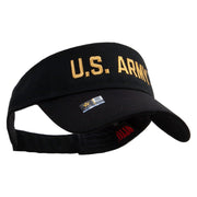 Licensed Golden US Army Embroidered Cotton Twill Sun Visor - Black OSFM