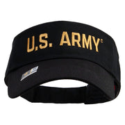 Licensed Golden US Army Embroidered Cotton Twill Sun Visor - Black OSFM