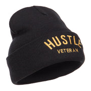 Hustle Veteran Embroidered Long Beanie