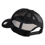 The Few The Proud US Marine Embroidered 6 Panel Structured Cotton Twill Mesh Cap Made in USA - Black OSFM