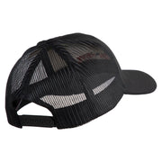 The Few The Proud US Marine Embroidered 6 Panel Structured Cotton Twill Mesh Cap Made in USA - Black OSFM