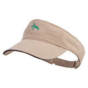 Mantis Logo Embroidered Prostyle Cotton Twill Washed Sandwich Visor - Khaki-Navy OSFM