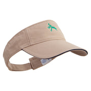 Mantis Logo Embroidered Prostyle Cotton Twill Washed Sandwich Visor - Khaki-Navy OSFM