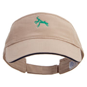 Mantis Logo Embroidered Prostyle Cotton Twill Washed Sandwich Visor - Khaki-Navy OSFM