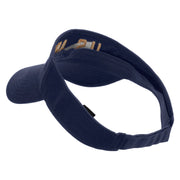 Licensed Golden US Army Embroidered Cotton Twill Sun Visor - Navy OSFM