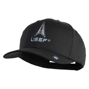 USSF with Delta Embroidered Solid Cotton Twill Pro Style Cap - Black OSFM