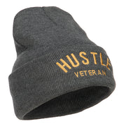 Hustle Veteran Embroidered Long Beanie