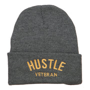 Hustle Veteran Embroidered Long Beanie