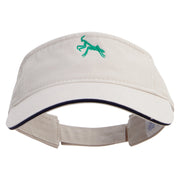 Mantis Logo Embroidered Prostyle Cotton Twill Washed Sandwich Visor - Stone-Navy OSFM