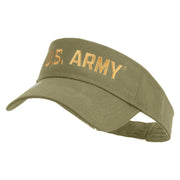 Licensed Golden US Army Embroidered Cotton Twill Sun Visor - Khaki OSFM