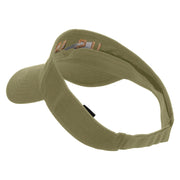 Licensed Golden US Army Embroidered Cotton Twill Sun Visor - Khaki OSFM