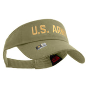 Licensed Golden US Army Embroidered Cotton Twill Sun Visor - Khaki OSFM