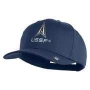 USSF with Delta Embroidered Solid Cotton Twill Pro Style Cap - Navy OSFM