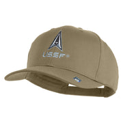 USSF with Delta Embroidered Solid Cotton Twill Pro Style Cap - Khaki OSFM