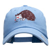 Hedgehog Embroidered Low Profile Dyed Cotton Twill Cap