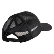 Once  A Marine Always a Marine Embroidered 6 Panel Structured Cotton Twill Mesh Cap Made in USA - Black OSFM