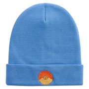 Arizona Sunshine Icon Embroidered 12 Inch Long Knitted Beanie - Sky-Blue OSFM