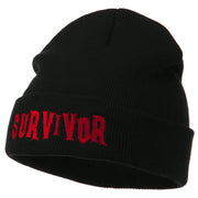 Halloween Survivor Embroidered Long Beanie