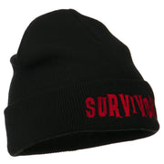 Halloween Survivor Embroidered Long Beanie