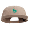 Iguana Silhouette Embroidered 5 Panel Cotton High Profile Flat Bill Unstructured Cap - khaki OSFM