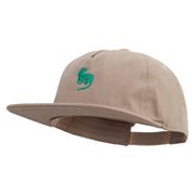 Iguana Silhouette Embroidered 5 Panel Cotton High Profile Flat Bill Unstructured Cap - khaki OSFM