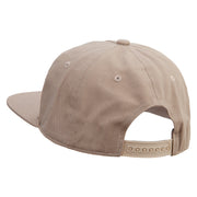 Iguana Silhouette Embroidered 5 Panel Cotton High Profile Flat Bill Unstructured Cap - khaki OSFM