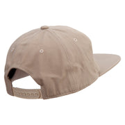 Iguana Silhouette Embroidered 5 Panel Cotton High Profile Flat Bill Unstructured Cap - khaki OSFM