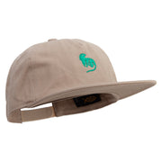 Iguana Silhouette Embroidered 5 Panel Cotton High Profile Flat Bill Unstructured Cap - khaki OSFM