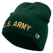 Licensed Golden US Army Embroidered 8 Inch Knitted Short Beanie - Dk-Green OSFM