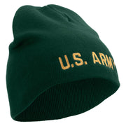Licensed Golden US Army Embroidered 8 Inch Knitted Short Beanie - Dk-Green OSFM