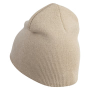 Memphis Guitars Embroidered 8 Inch Solid Knit Short Beanie Made in USA - Stone OSFM
