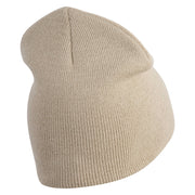 Memphis Guitars Embroidered 8 Inch Solid Knit Short Beanie Made in USA - Stone OSFM