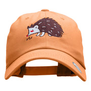 Hedgehog Embroidered Low Profile Dyed Cotton Twill Cap