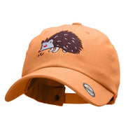 Hedgehog Embroidered Low Profile Dyed Cotton Twill Cap