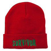 Halloween Survivor Embroidered Long Beanie