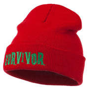 Halloween Survivor Embroidered Long Beanie