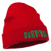 Halloween Survivor Embroidered Long Beanie