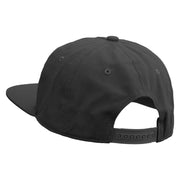 Iguana Silhouette Embroidered 5 Panel Cotton High Profile Flat Bill Unstructured Cap - Black OSFM