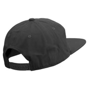 Iguana Silhouette Embroidered 5 Panel Cotton High Profile Flat Bill Unstructured Cap - Black OSFM