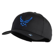 US Air Force Wing Embroidered Solid Cotton Twill Pro Cap - Black OSFM