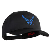 US Air Force Wing Embroidered Solid Cotton Twill Pro Cap - Black OSFM